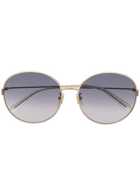 Gucci Eyewear Metallic Round Frame Sunglasses Farfetch