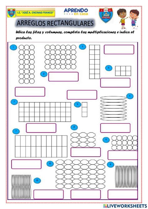 Actividad Online De Arreglos Rectangulares Para Tercer Grado Filas Y