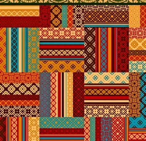 A Colorful Patchwork Background With Many Different Patterns