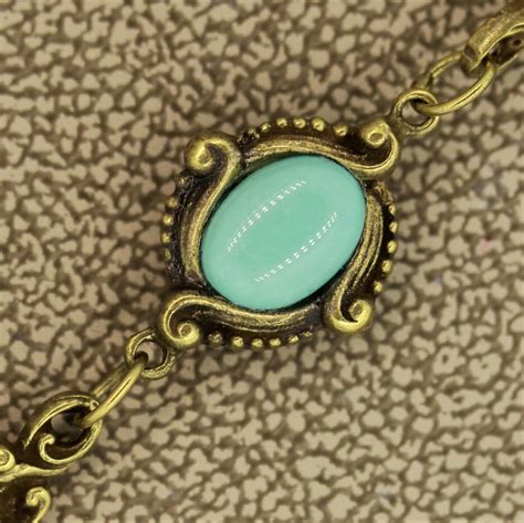 Art Nouveau Antique Turquoise Gold Filigree Bracelet Gem