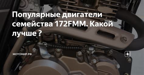Популярные двигатели семейства 172FMM. Какой лучше ? | МОТОМИР.РФ | Дзен