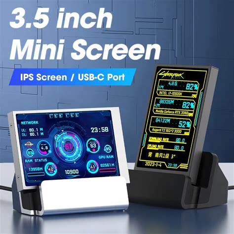 Inch Inch Ips Screen Usb C Port Cpu Gpu Ram Hdd Monitor Usb