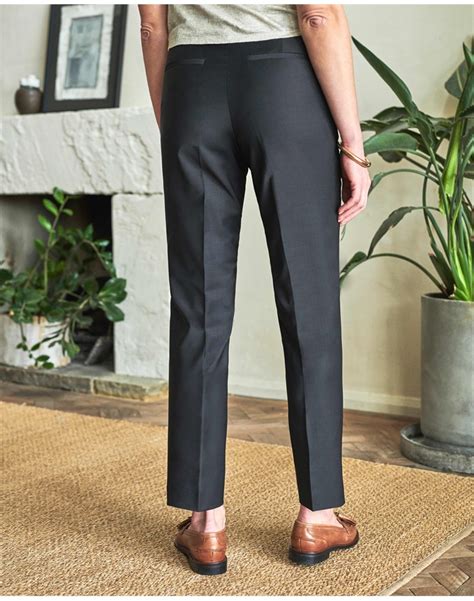 Black Slim Leg Wool Blend Trouser Pure Collection