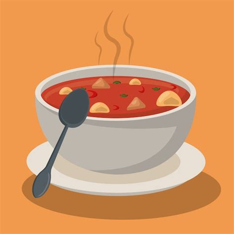 Dibujos De Sopa Sopa Caliente Vegetales Cuenco Plato Cuchara