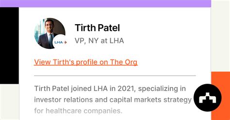 Tirth Patel - VP, NY at LHA | The Org