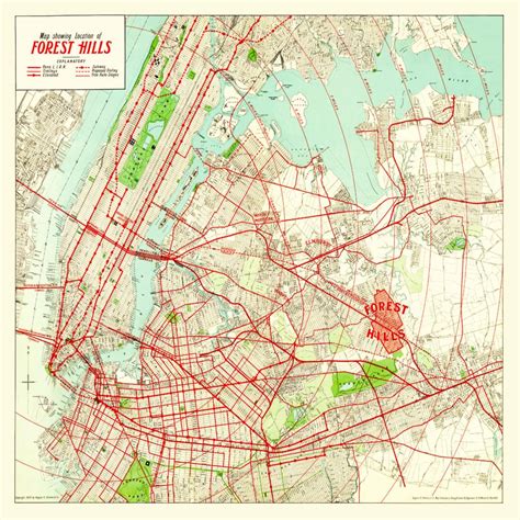 Beautifully restored map of Forest Hills, Queens from 1908 - KNOWOL