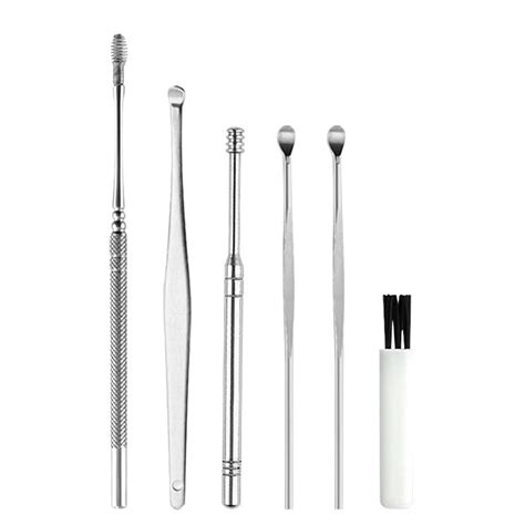 Anself 6 Pieces Ear Wax Removal Kit Ear Wax Remover Pickers Stainless