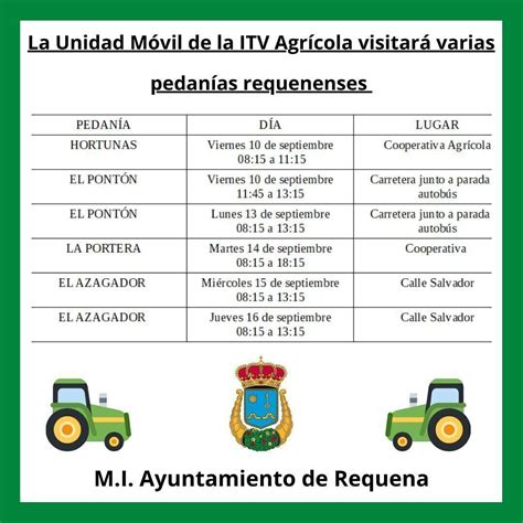 La Unidad M Vil De La Itv Agr Cola Visitar Varias Pedan As Requenenses