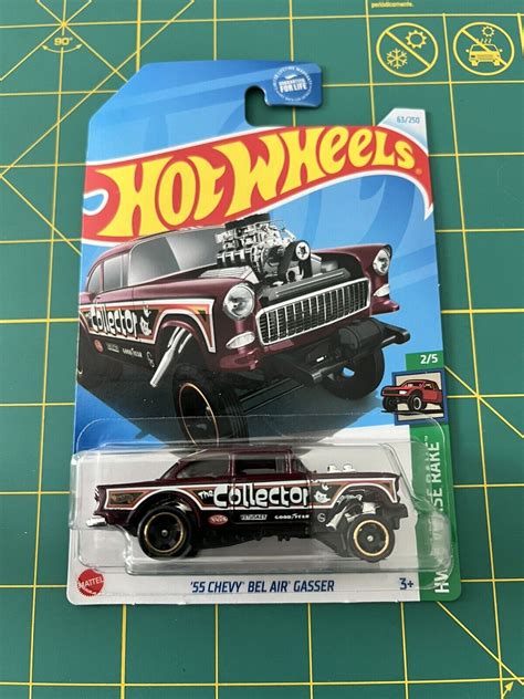 2024 HOT WHEELS 55 CHEVY BEL AIR GASSER HW REVERSE RAKE 2 5 METALFLAKE