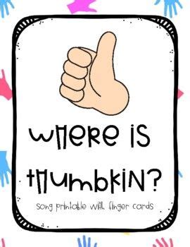 Where is Thumbkin? Song Printable with Finger Cards for Preschool & Kinder in 2024 | Preschool ...