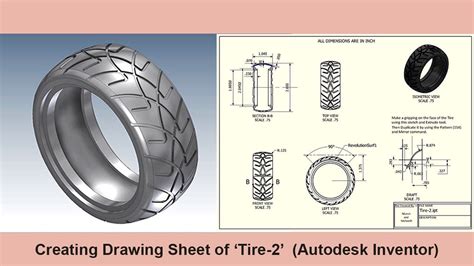 Drawing Sheet Tutorial Tire Autodesk Inventor Youtube