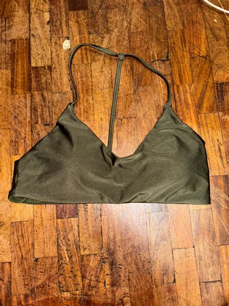 Cotton On Army Olive Green Bikini Bra Top Women S Fashion Swimwear Bikinis Swimsuits On