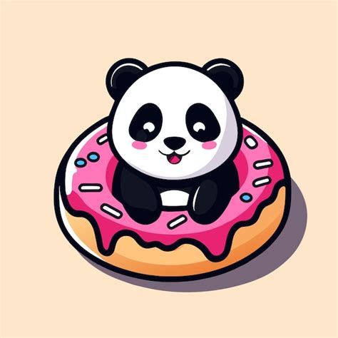 Premium Vector Cute Panda Bear Hand Drawn Flat Stylish Mascot Cartoon