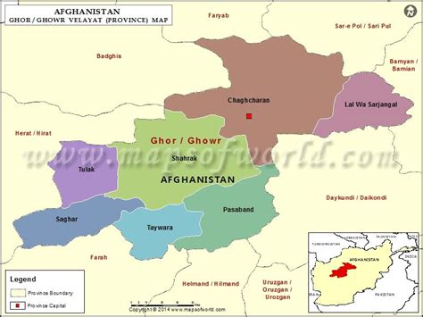 Ghor Map, Map of Ghor Province (Velayat), Afghanistan | Map, General ...