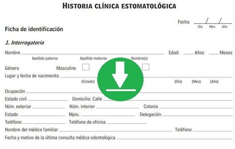 Descargar plantilla de historia clínica dental editable en word