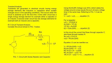 Rc Circuit Transient Analysis Youtube