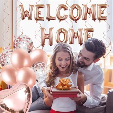 Welcome Home Party Decorations Rose Gold Welcome Home Balloon Banner Ebay