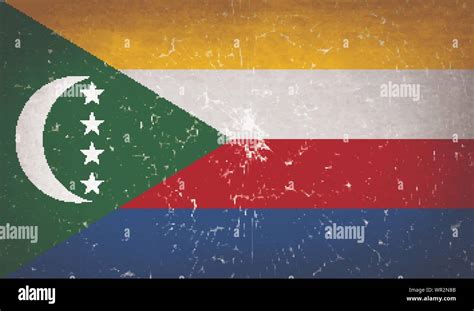 Flags Comoros With Broken Glass Texture Vector Stock Vector Image