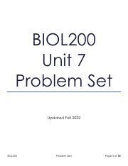 BIOL200 PSet Unit 7 Pdf BIOL200 Unit 7 Problem Set Updated Fall