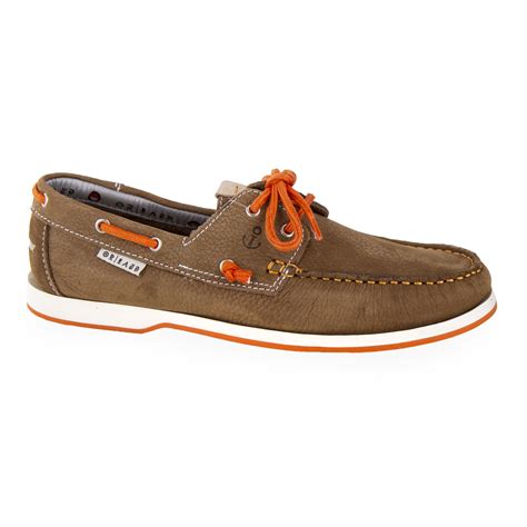 Chaussures bateau à lacets en cuir marron homme ORLANDO à prix