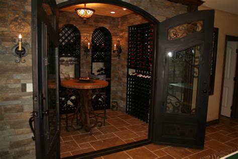 Wine Cellar - Lighting in this wine cellar gives a gothic feel for the ones on the wall. Tiffany ...