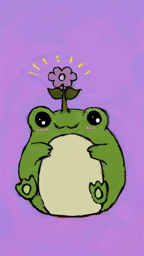 Cute Frog Drawing Aesthetic Frog Drawing Mini Canvas Art Small