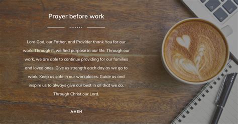 Prayer For Morning At Work Daily Prayer