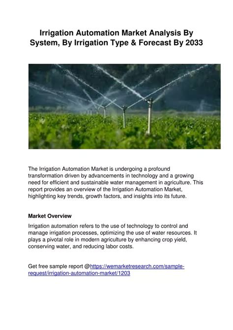 PPT Irrigation Automation Market Analysis By System By Irrigation