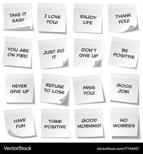 Sticky Note With Text And Shadow Isolated Vector Image