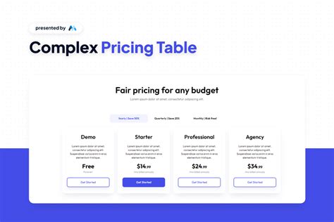 Webflow Showcased Complex Pricing Table