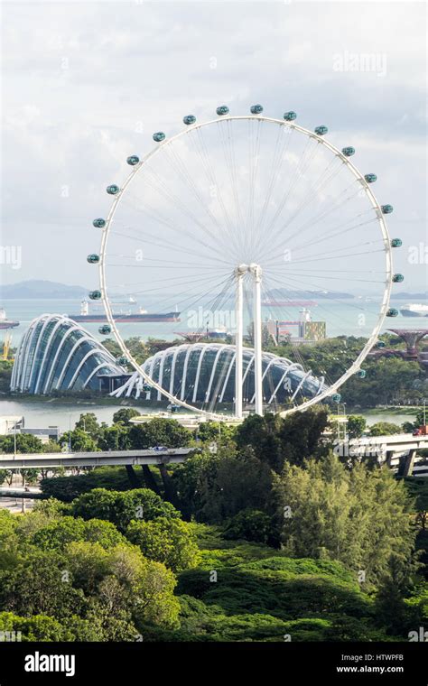 The Singapore Flyer A Giant Ferris Wheel Next To Gardens By The Bay