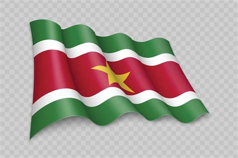 Bandera Que Agita Realista 3d De Surinam Vector Premium