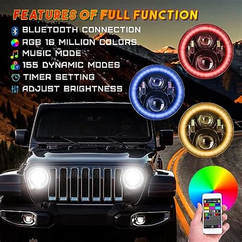 Yeego Direct Inch Led Headlights Round Halo Headlight Rgb Halo Angel