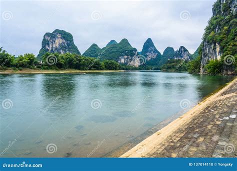 Lijiang River scenery stock photo. Image of cloudy, landscape - 137014110