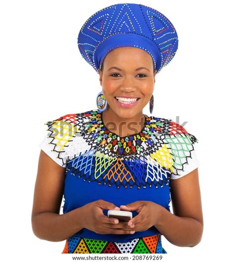 beautiful south african zulu woman  stock photo