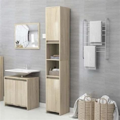 Vidaxl Armoire De Salle De Bain Ch Ne Sonoma Bois D Ing Nierie