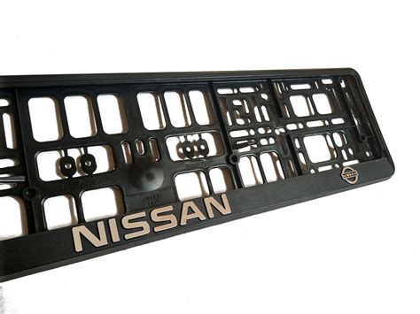 2x Black 3D NISSAN European Euro License Number Plate Holder Frame