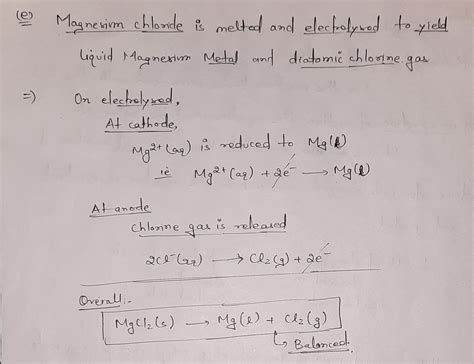 Solved A Novel Process For Obtaining Magnesium From Sea Water