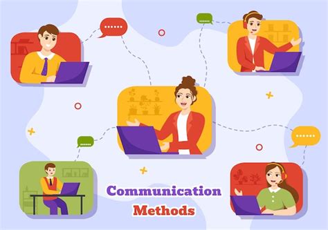 Premium Vector Communication Methods Vector Illustration With Team Referral Marketing And