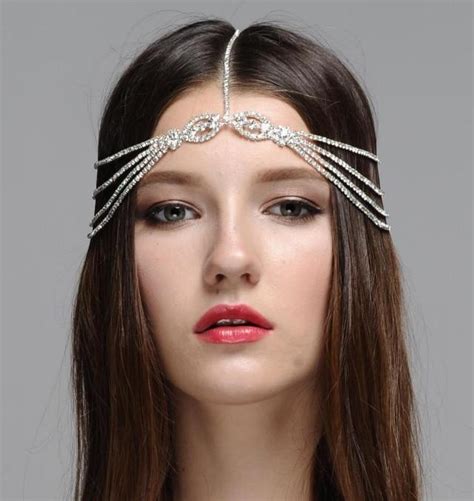 Bohemian Headpiece Bridal Rhinestone Headchain Boho Headpiece