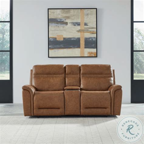 Cooper Camel Leather Power Reclining Loveseat From Liberty Furniture ...