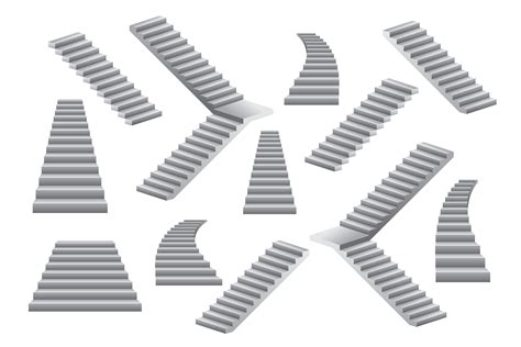 Set of gray stairs 1180489 Vector Art at Vecteezy