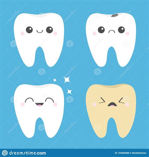 Ensemble D Ic Ne De Dent Mauvaises Dents Malades Pleurantes De Sourire