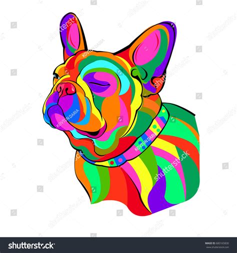 French Bulldog Vector Illustration Card Poster Stock Vector (Royalty ...