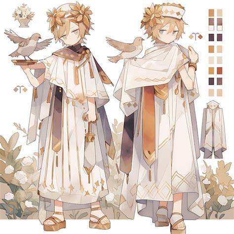 Premium Photo | Anime Character Design Male Ancient Greek Fantasy ...