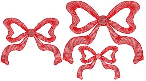 Sketch Bow Embroidery File 3 Sizes 4 X 4 Hoop Instant Etsy Uk