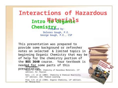 Ppt Interactions Of Hazardous Materials This Presentation Was