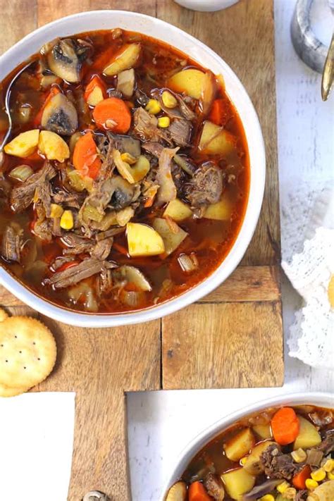 Hearty Beef Vegetable Soup - SueBee Homemaker