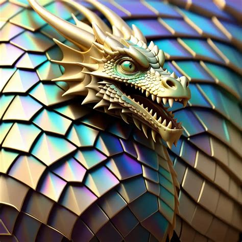 Intricately Detailed Iridescent Gold Dragon Scale Muse Ai