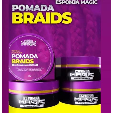 Pomada Para Fazer Tranças - Esponja Magic Pomada Para para Tranças Modeladora 150g Mega Fixação ...